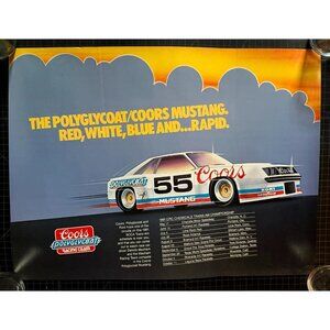 vintage 1981 Coors Polyglycoat Trans Am Mustang Race CAR racing poster